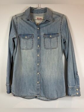 Mossimo Supply Co. Light Blue Denim Button-Up Shirt Small